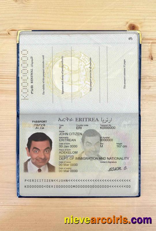 Eritrea passport photolook